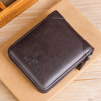 男短款钱夹多功能韩版青年学生拉链驾驶证钱包男皮夹主图款深啡普通款