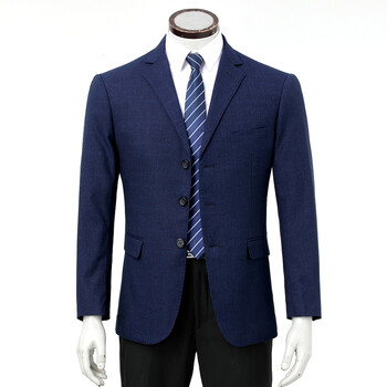 pierre cardin/皮尔卡丹休闲西服男上衣羊毛料外套西装三粒扣领导干部