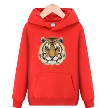 啄木鸟男装春秋冬季老虎衣服虎头卫衣连帽外套加绒款青年宽松带帽休闲