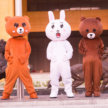 服装来图定制雕刻玩偶服人穿行走卡通头套熊本熊人偶装女孩生日礼物