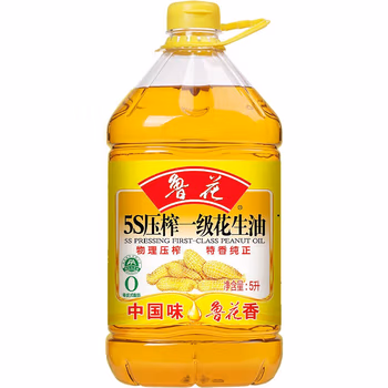 鲁花鲁花5S物理压榨一级花生油5L 桶装