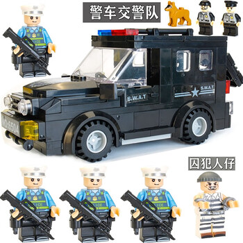 乐高优品(legao pe)警察军事人仔乐高积木特种兵特警小人警车摩托车