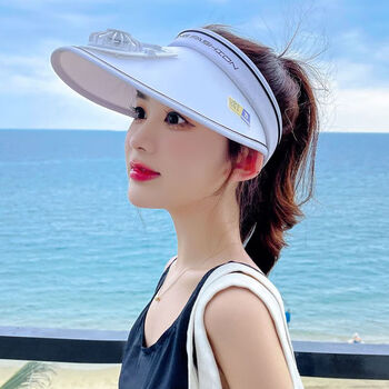 穗豆夏季太阳帽带风扇usb充电大檐户外帽子夏日女防晒帽防遮阳ccy 带