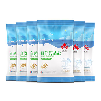 鲁晶400g*6袋加碘海盐不含亚铁氰化钾含碘无抗结剂食盐