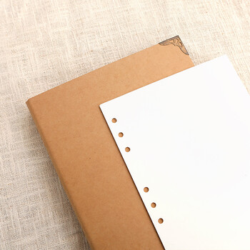 九孔空白活页本 diy粘贴式牛皮纸笔记本子复古手工相册影集 素白内页