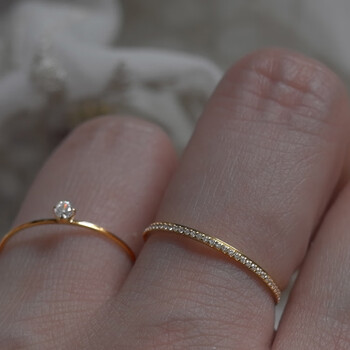 呵彩排钻戒指午后的爱神不褪色法式法国轻奢包金纤细银色港码1920号