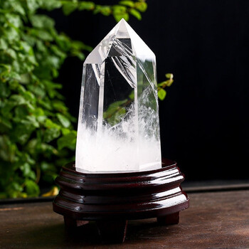 潘家园捡漏轩野天然白水晶柱天然水晶柱摆件顶梁柱能量石灵修一号柱