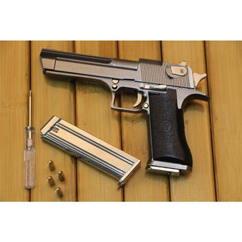 05抛壳模型合金仿真玩具沙鹰可拆卸不可发射圣诞礼物 l沙鹰抛壳枪色