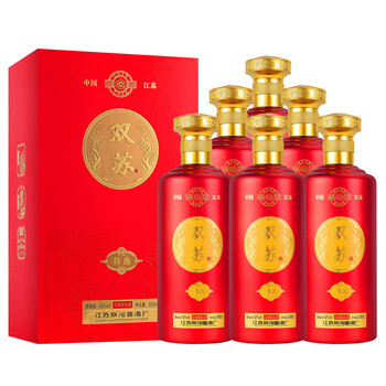 双苏双苏特曲白酒整箱浓香型纯粮食酒42度500ml6瓶礼盒装送礼品袋42