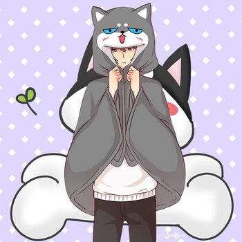 男生cosplay午休毯滑稽创意二次元卡通动漫周边斗篷披肩二哈披风均码