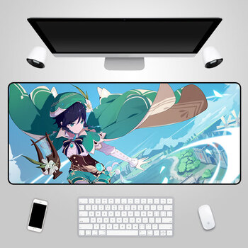 鼠标垫元神 原神鼠标垫温迪鼠标垫动漫二次元超大电竞天然橡胶桌垫