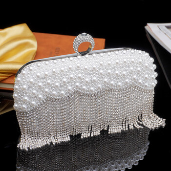 onevan气质晚宴晚礼服手包女水钻名媛宴会珍珠手拿包镶钻旗袍小包包