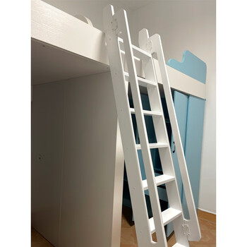 墨绩  家用实木白色直梯 高低上下铺梯子阁楼登高爬梯室内装饰木质小