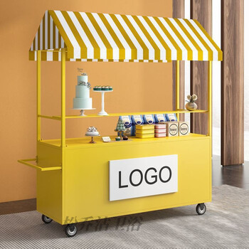 户外手拉车 铁艺创业地摊小推车商场广场促销花车夜市奶茶特色小吃