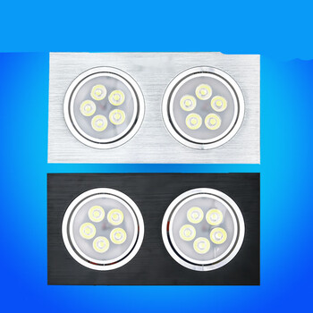 双头射灯10x20格栅灯客厅走廊双排射灯双头射灯led嵌入式默认发拉丝