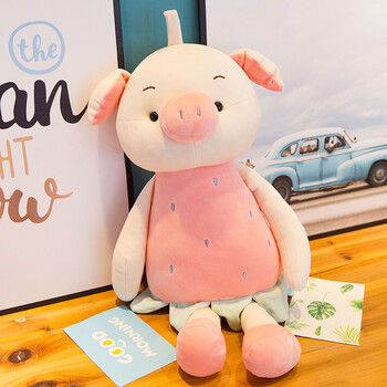 节日礼物送女友儿童礼物羽绒棉抱枕公仔及软萌萌兔玩偶可爱草莓小猪