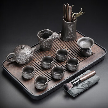 宋昂宜兴高档紫砂功夫茶具套装家用轻奢茶具用品整套陶瓷茶壶杯紫砂