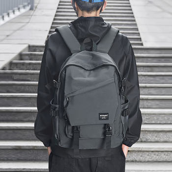 回力男士双肩包大容量书包高中初中大学生背包休闲旅行包笔记本电脑包 灰色