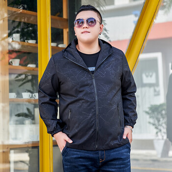 啄木鸟加肥加大码夹克男装薄款胖子肥佬运动宽松上衣潮男式男士春秋季