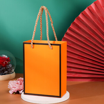 橙色礼盒空盒父亲节礼物盒丝巾包装盒伴手礼盒口红迷你礼品盒丝带 1号