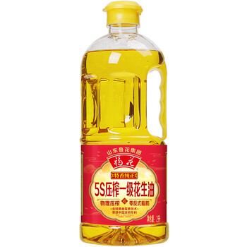 福花鲁花集团出品 食用油 5S压榨一级花生油2L  物理压榨 