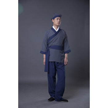 oiuo古装汉服古代家丁书生演出服茶馆酒店保洁工作服装小二仆人表演服