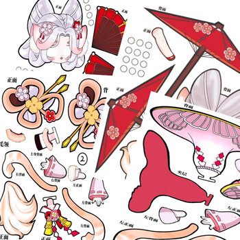 oimg可动纸片人迷你世界关节可动diy纸片人偶图纸手工diy材料 华阳