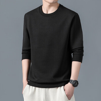 培蒙官方品牌旗舰羊毛绒衫打底衫舒适百搭线衣男款羊绒毛衫针织衫黑色