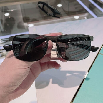 海伦凯勒太阳镜男士方形英朗有型俊逸非凡英伦墨镜h2255h12枪框灰色片