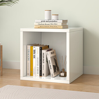 佳家林家用简易书柜落地格子柜储物收纳柜省空间防尘格子柜子单层暖