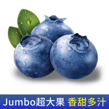 京鲜生 应季蓝莓 Jumbo超大果 2盒装 约125g/盒 新鲜水果 