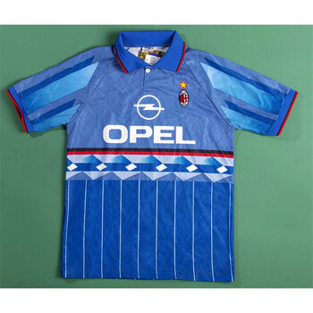 ac米兰复古球衣9596客场阿尔贝蒂尼马尔蒂尼博班巴雷西足球服浅蓝色s