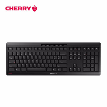 cherry 樱桃)stream keyboard 静音键盘有线办公超薄巧克力键盘 黑色
