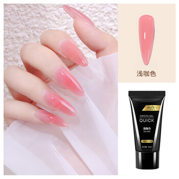 无痛快速延长胶美甲套装免纸托光疗水晶胶甲片模型全套持久粘钻胶 浅