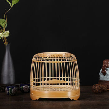 全诺酷瓜皮竹制鸟笼手工老竹高档小型全套配件精品小号笼子配件绣眼鸟