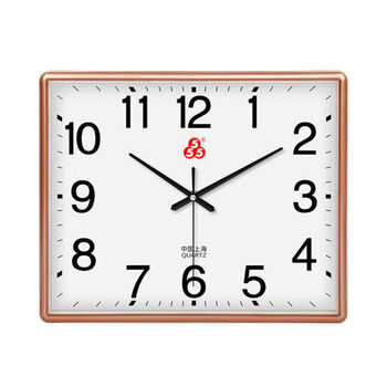 上海三五555挂钟表客厅石英钟家用墙上挂钟长方形时钟时尚简约表 $31*