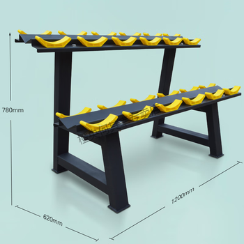 黑黄可放置6对双层哑铃架 120*62