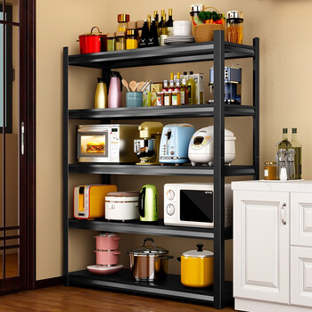 梵若曼厨房置物架微波炉架烤箱架落地多层货架客厅置物架厨房收纳架