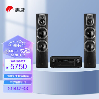 惠威（HiVi）D60F+天龙X540功放 2.0声道家庭影院音响套餐 高保真HiFi落地音箱 木质 客厅影院系统组合