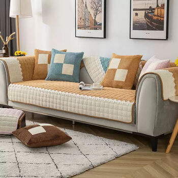 沙发套七字型贵妃位一体套罩u型简约现代组合新年办公室通用七字形