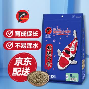 海豚高能育成粮 海豚 Porpoise 金鱼鱼食锦鲤鱼粮1kg育成m中粒上浮颗粒约4 5mm左右日常成长中大型锦鲤饲料 行情报价价格评测 京东