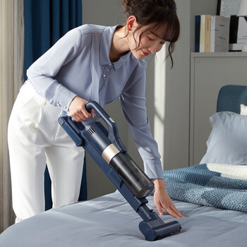 小熊吸尘器家用大吸力手持式除螨猫毛小型吸尘机强力家用大功率深蓝色