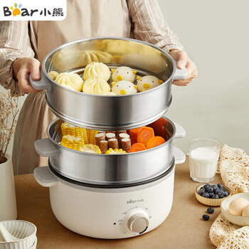 小熊bear电蒸锅蒸锅电多用途锅多功能家用蒸包子锅量层大容量13l定时