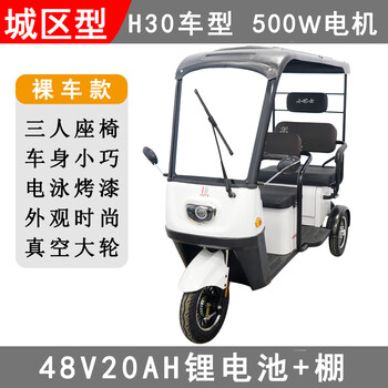 小巴士电动三轮车h30老年成人接送孩子带棚女性家用电瓶车城市休闲款