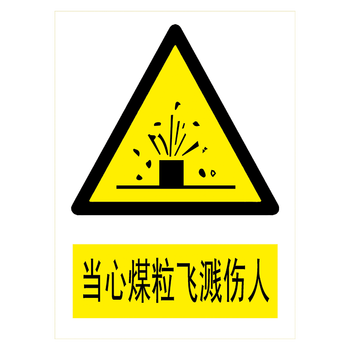 tbp74 当心煤粒飞溅伤人 20*15厘米 覆膜防水pp贴纸
