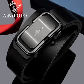 埃珀咯尼保罗polo皮带男自动扣腰带休闲商务潮新款男士百搭纯牛皮裤带