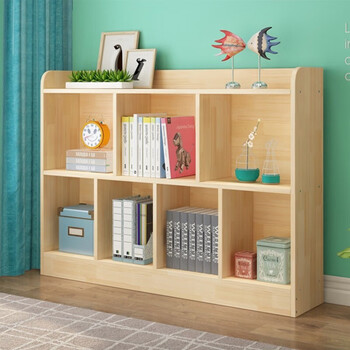 腾景顺全实木加厚型送货上楼松木原木书架含安装工具可定制学生落地