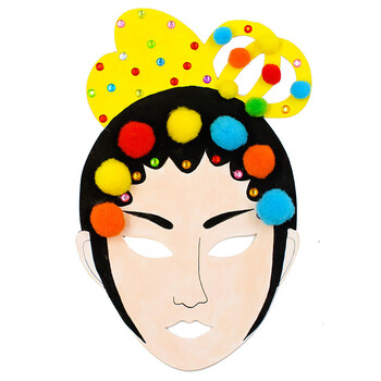 南颜戏曲京剧面具国粹脸谱 儿童中国风创意手工制作diy材料包粘贴画