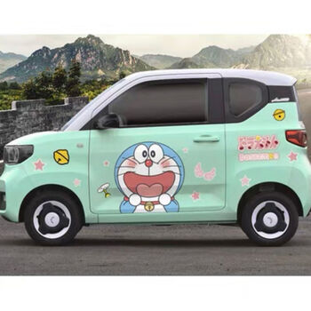 适用于五菱宏光mini车贴贴纸马卡龙 欧拉宝骏e100卡通可爱哆啦a梦贴画