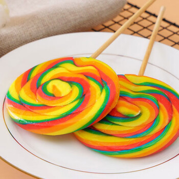 波板糖七彩超大棒棒糖创意礼物金稻谷零食糖果礼超市波板糖50g10支